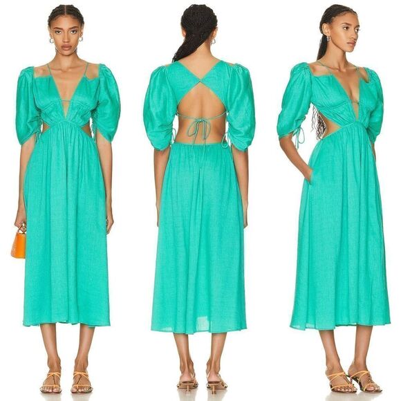 Cult Gaia Charlize Dress in Erba Nubby Faille M - Picture 5 of 14